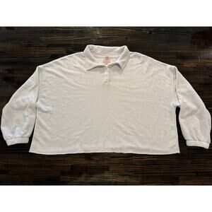 Secret Treasures Cropped White Long Sleeve (Size- L, Pre-Owned - Good)